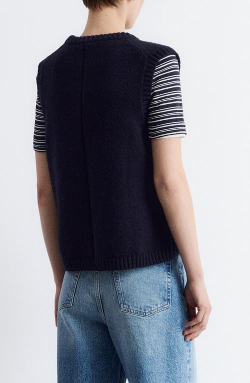 & Other Stories Wool & Cotton Sweater Vest In Black