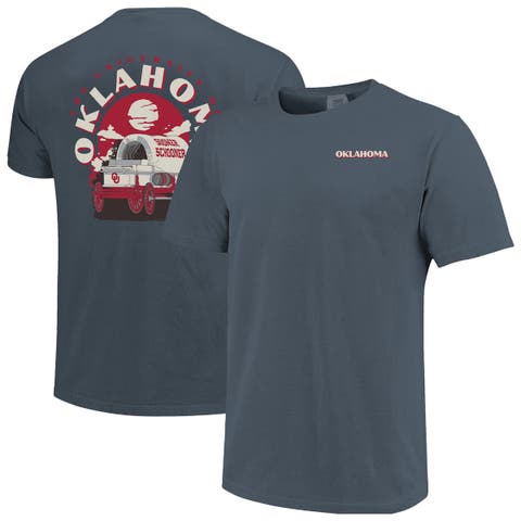 Men's  Navy Oklahoma Sooners Comfort Colors Team Statue T-Shirt