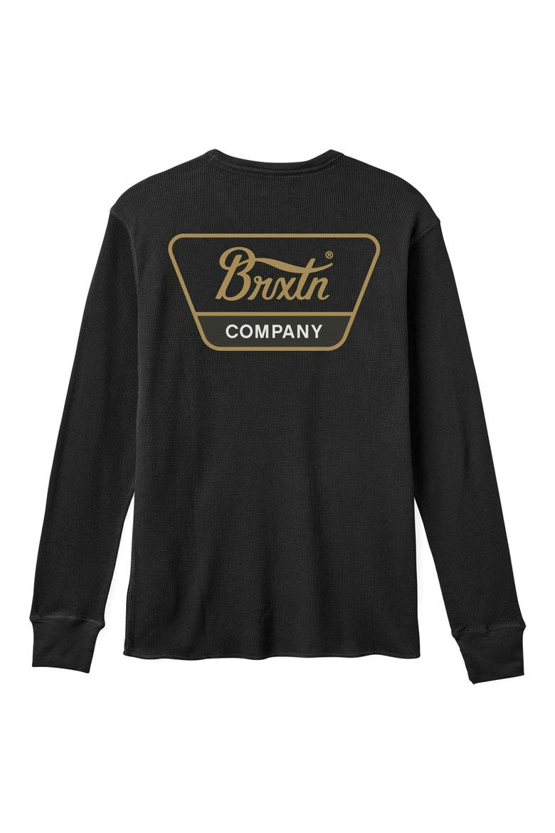 Linwood Long Sleeve Thermal Cotton Graphic T-Shirt, Alternate, color, BLACK/ WASHED COPPER/ WASHED