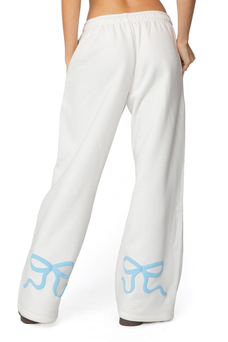 Bonney Bow Wide Leg Sweatpants, Alternate, color, CREAM
