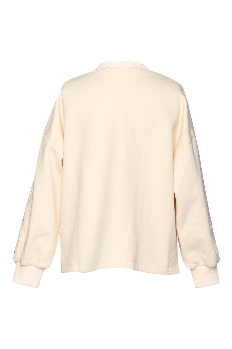 Kids' Rhinestone Embellished French Terry Sweatshirt, Alternate, color, IVORY