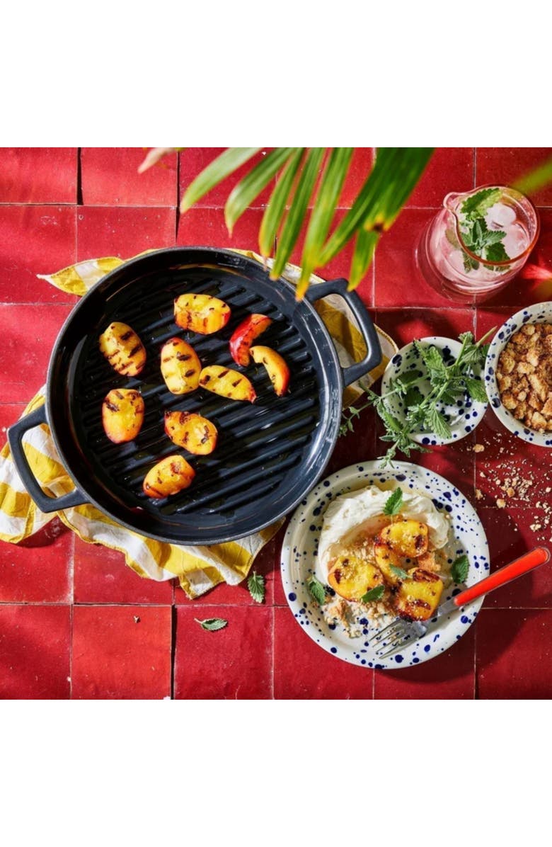 Alva Nori 11-inch Enameled Cast Iron Grill Pan, Alternate, color, Black