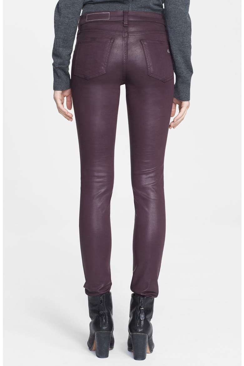 Plush Twill Leggings, Alternate, color, COATED WINE