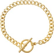 BY ADINA EDEN Gold Curb Chain Toggle Bracelet