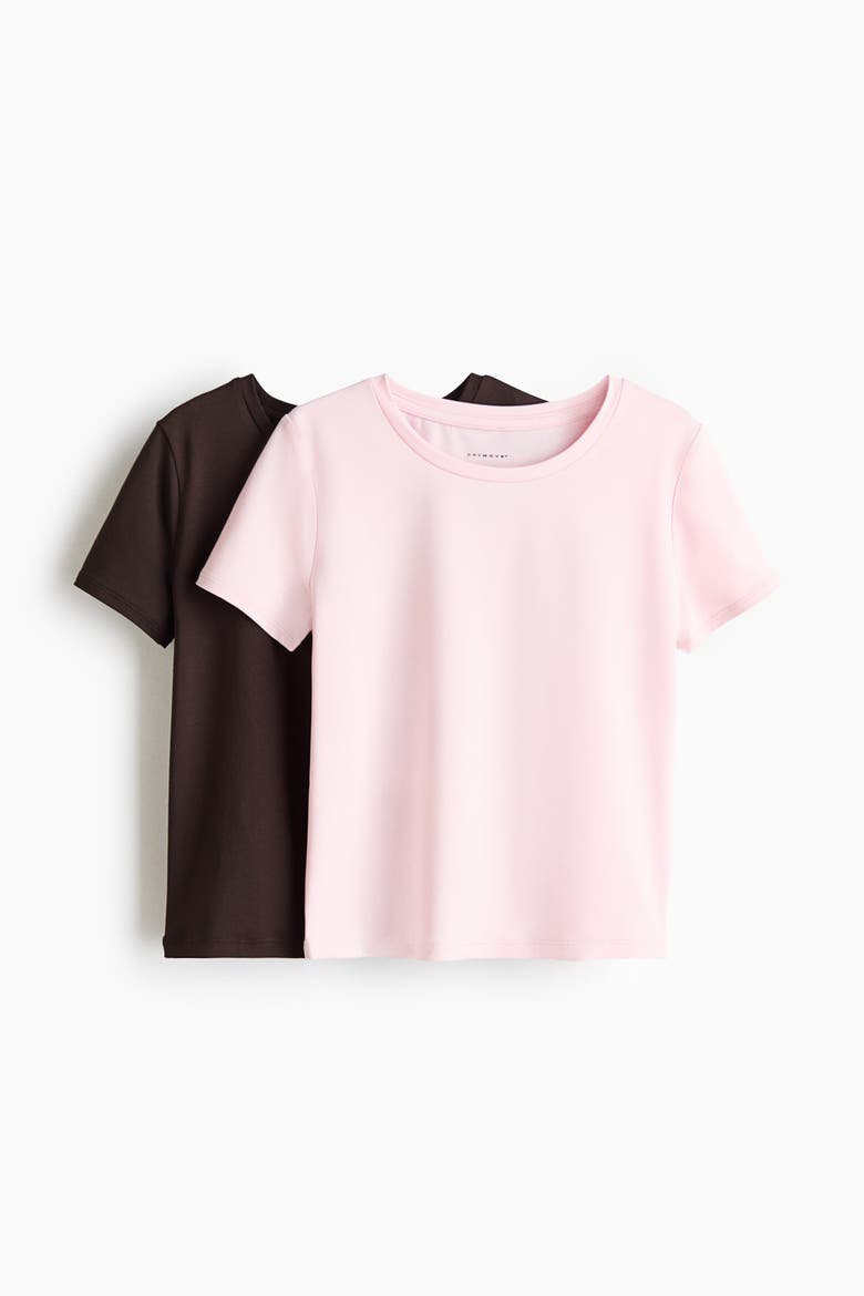 2-pack Sports Tops With Drymove, Main, color, Light pink/dark brown