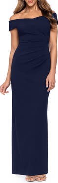 Xscape Evenings Off the Shoulder Ruched Dress