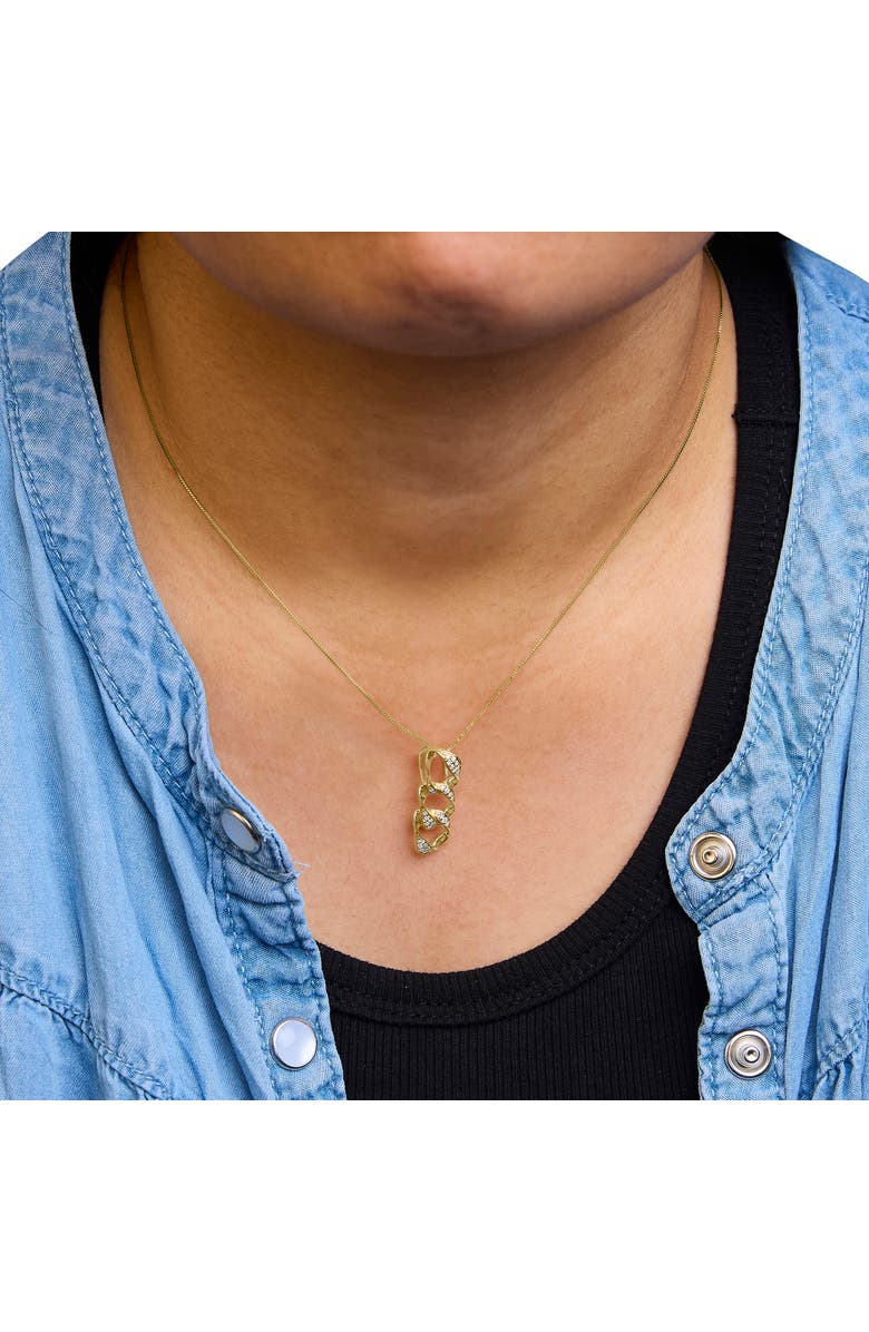 Haus of Brilliance 14K Yellow Gold Plated Silver 1/6 Cttw Diamond Circle Hoop 18" Pendant Necklace, Alternate, color, Yellow