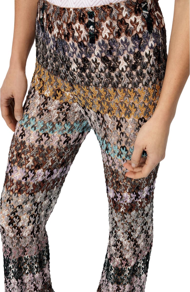 Missoni Flare Pants In Embroidered Lace, Alternate, color, Multicoloured