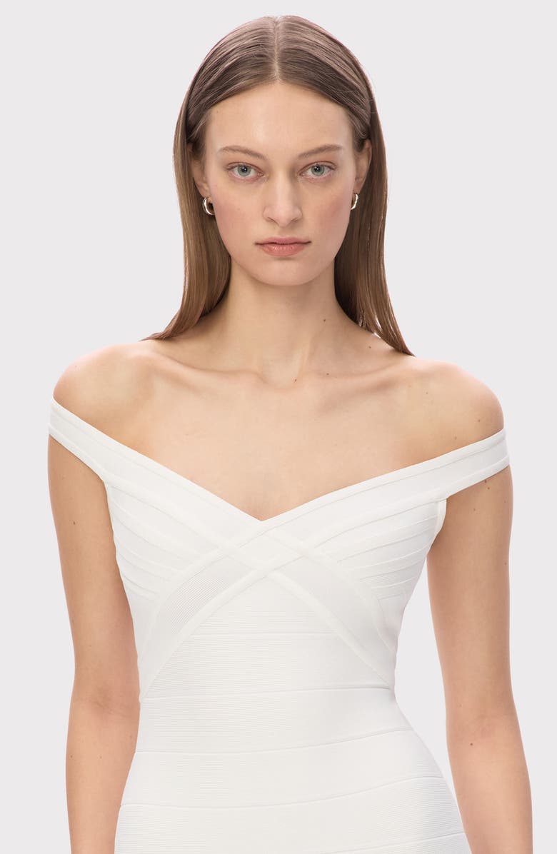 Herve Leger The Rachel Bandage Minidress, Alternate, color, Alabaster