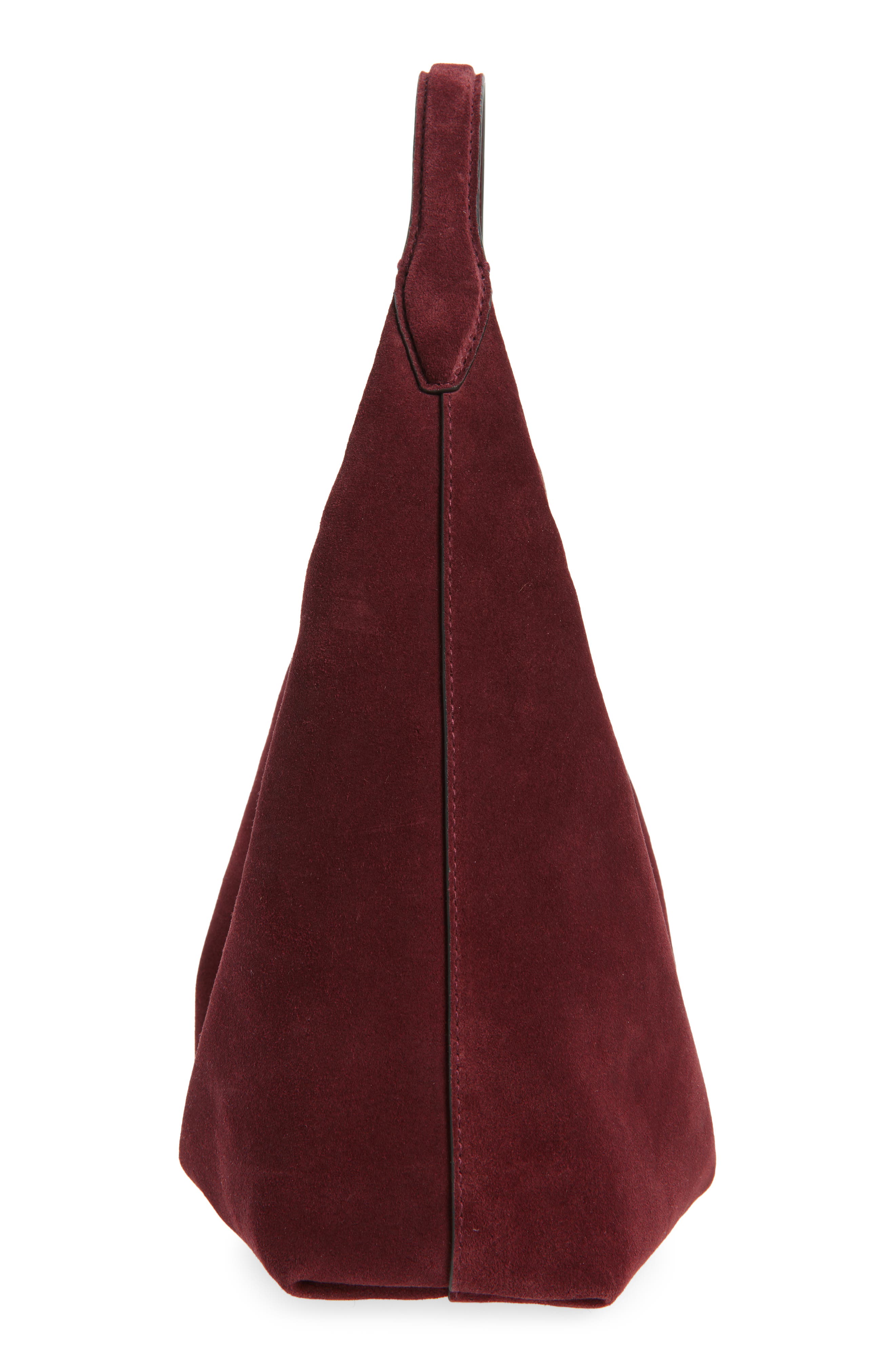 The Mylie Suede Shoulder Bag, Alternate, color, SANGRIA
