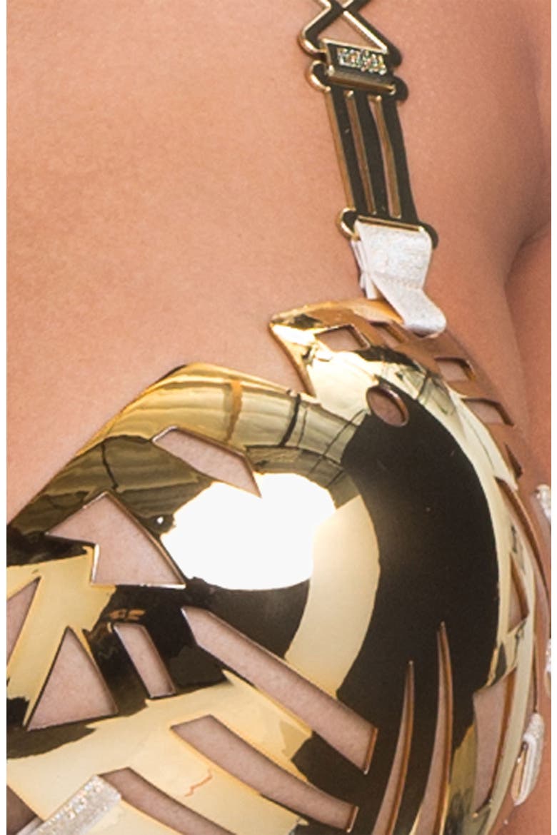 'Golden Karo' Metal Cup Bra (Limited Edition), Alternate, color, GOLD