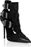 PHILIPP PLEIN Suede Strass Sandals High Heels Skull Women