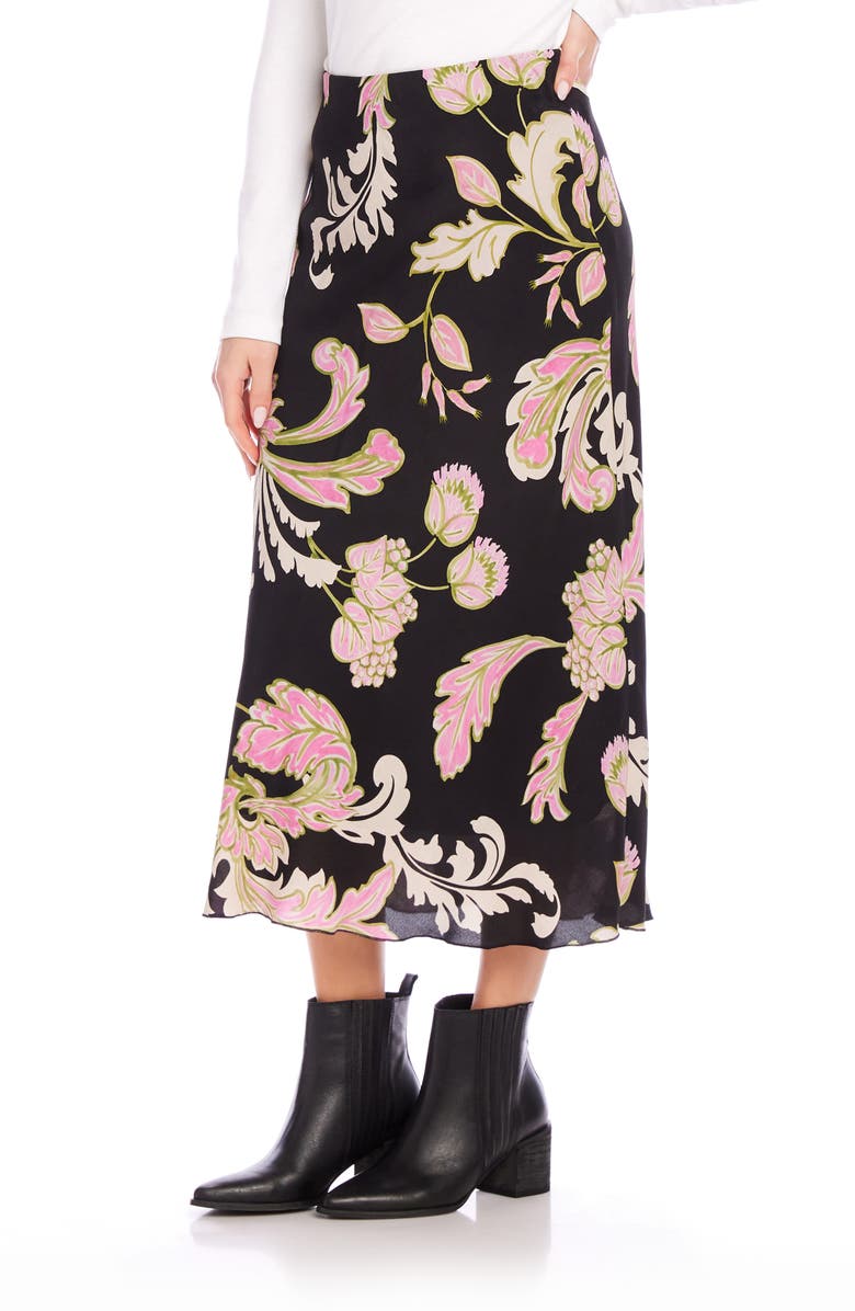 Karen Kane Print Bias Cut Midi Skirt, Alternate, color, 