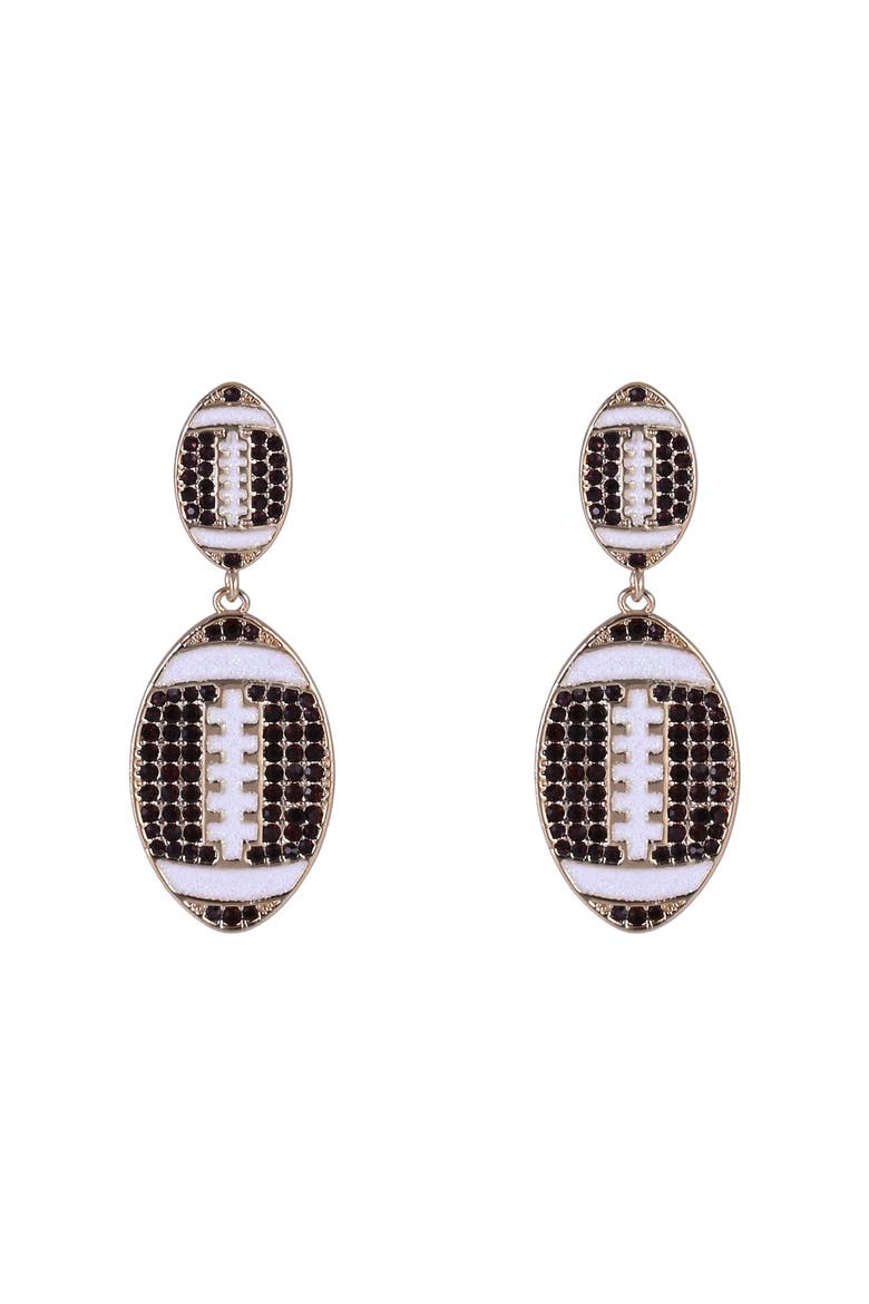 Game Day Stone Football Earrings, Alternate, color, Brown