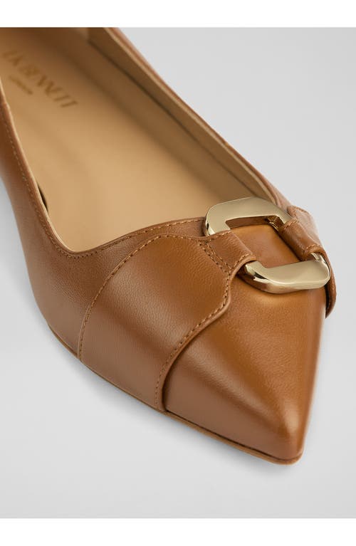 Lk Bennett Ethel Pointed Toe Flat In Brown