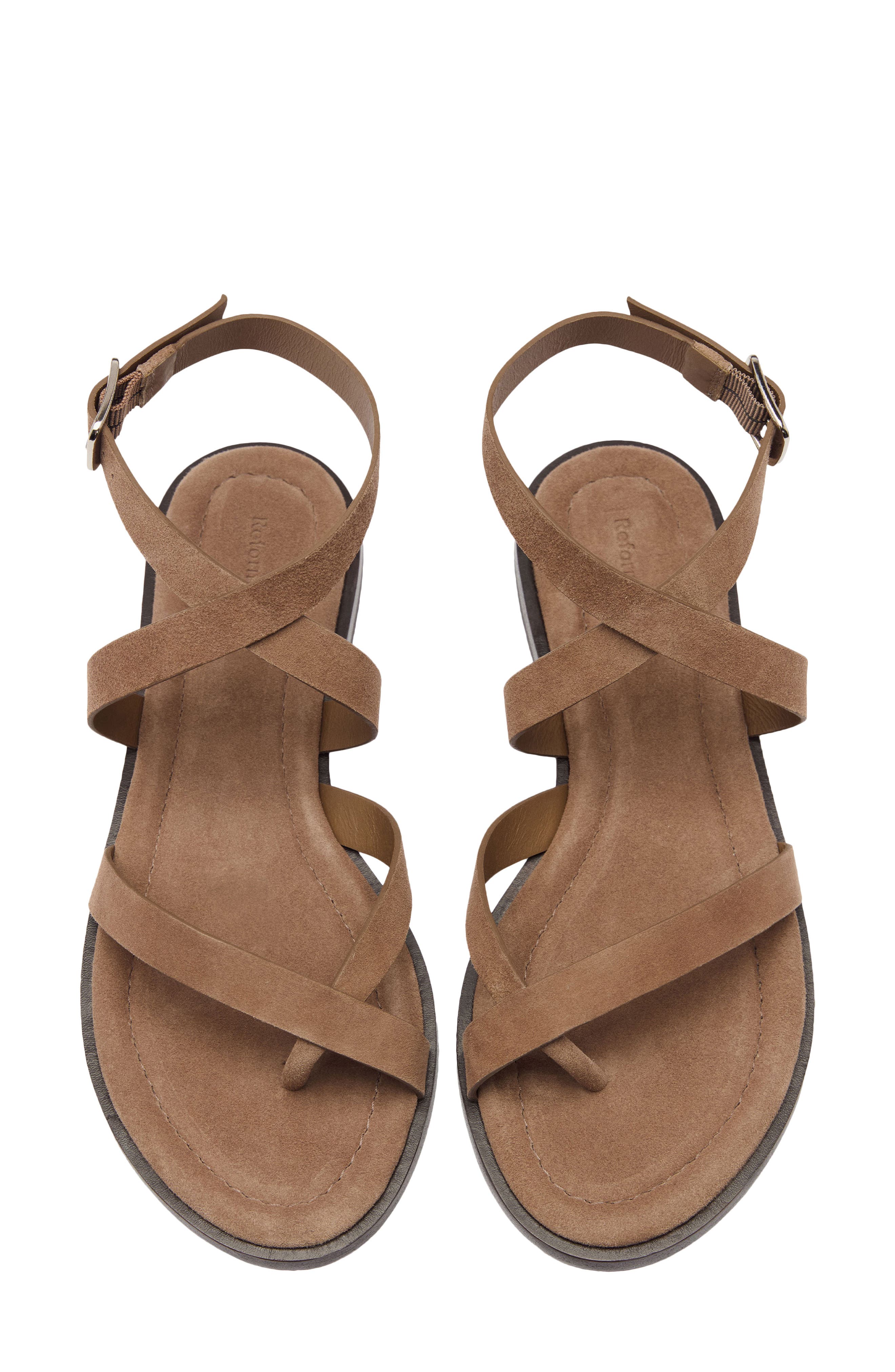 Jane Flat Sandal, Alternate, color, FARRO SUEDE
