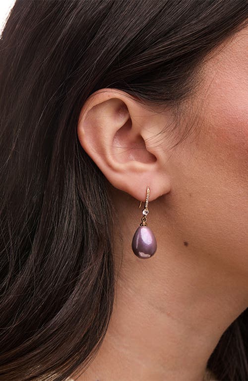 Saachi Faux Pearl Crystal Dangle Earrings In Purple