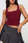 Princess Polly Baseline Square Neck Crop Tank