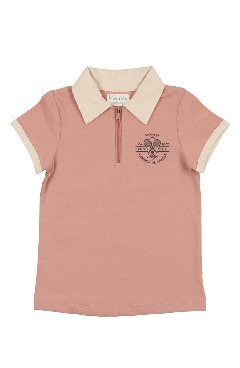 Manière Kids' Half Zip Polo, Main, color, Mauve