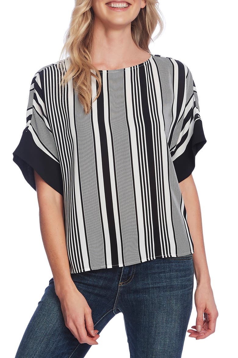 Variegated Stripe Top, Main, color, RICH BLACK