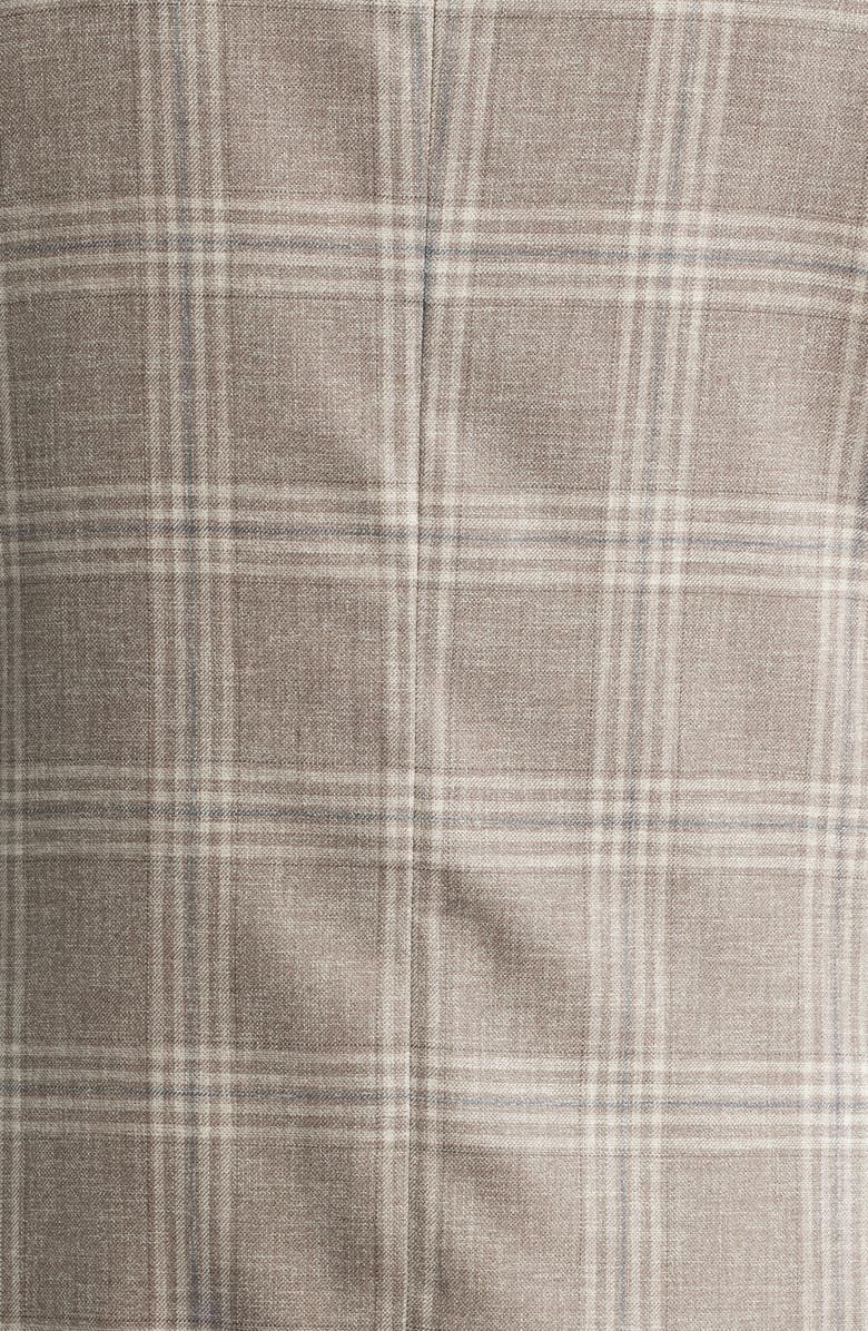 Peter Millar Hyperlight Soft Tan Plaid Wool Sport Coat, Alternate, color, Tan