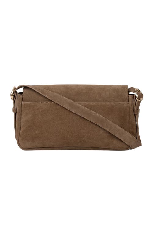 Sandro Womens Beige Le Mambo Suede Shoulder Bag In Brown