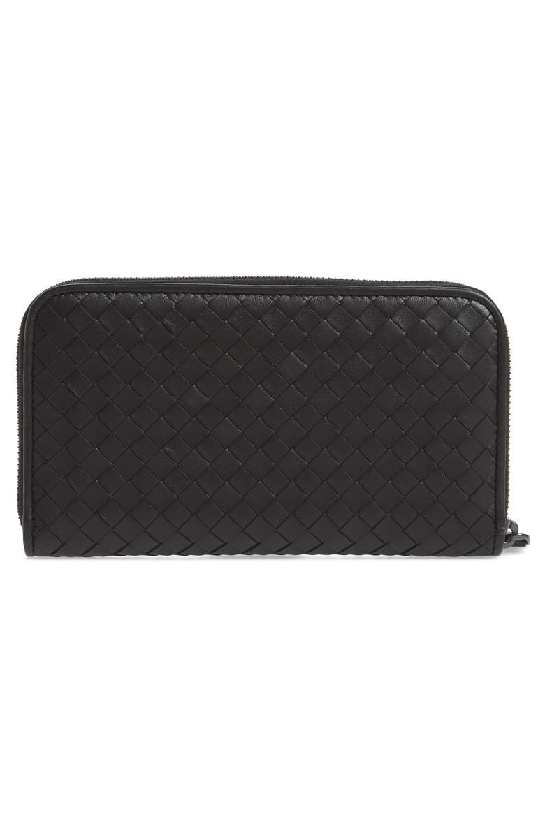 Bottega Veneta Leather Zip Around Wallet, Alternate, color,
