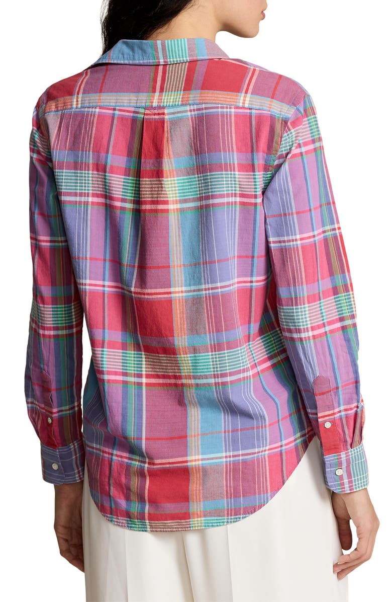 Polo Ralph Lauren Plaid Cotton Button-Up Shirt, Alternate, color, 