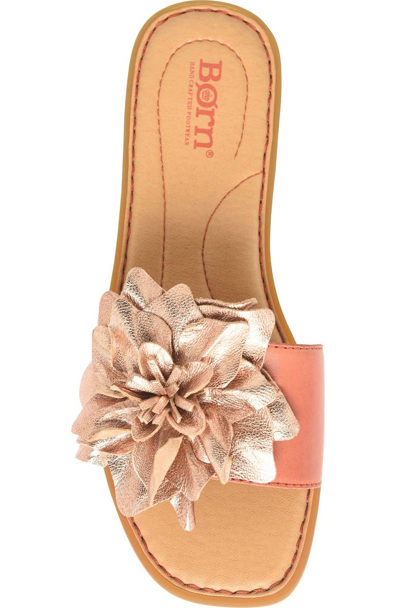 Børn Hibiscus Slide Sandal, Alternate, color, Rose Metallic Combo