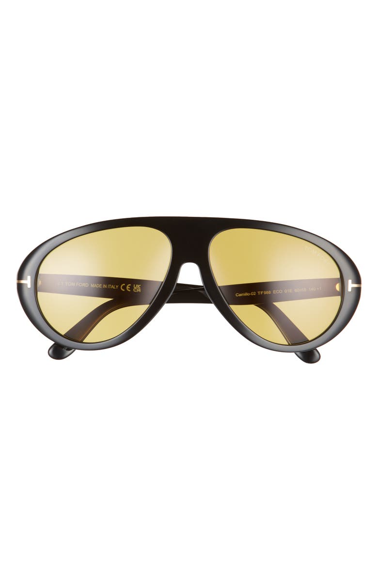 TOM FORD Camillo 60mm Pilot Sunglasses, Main, color, 