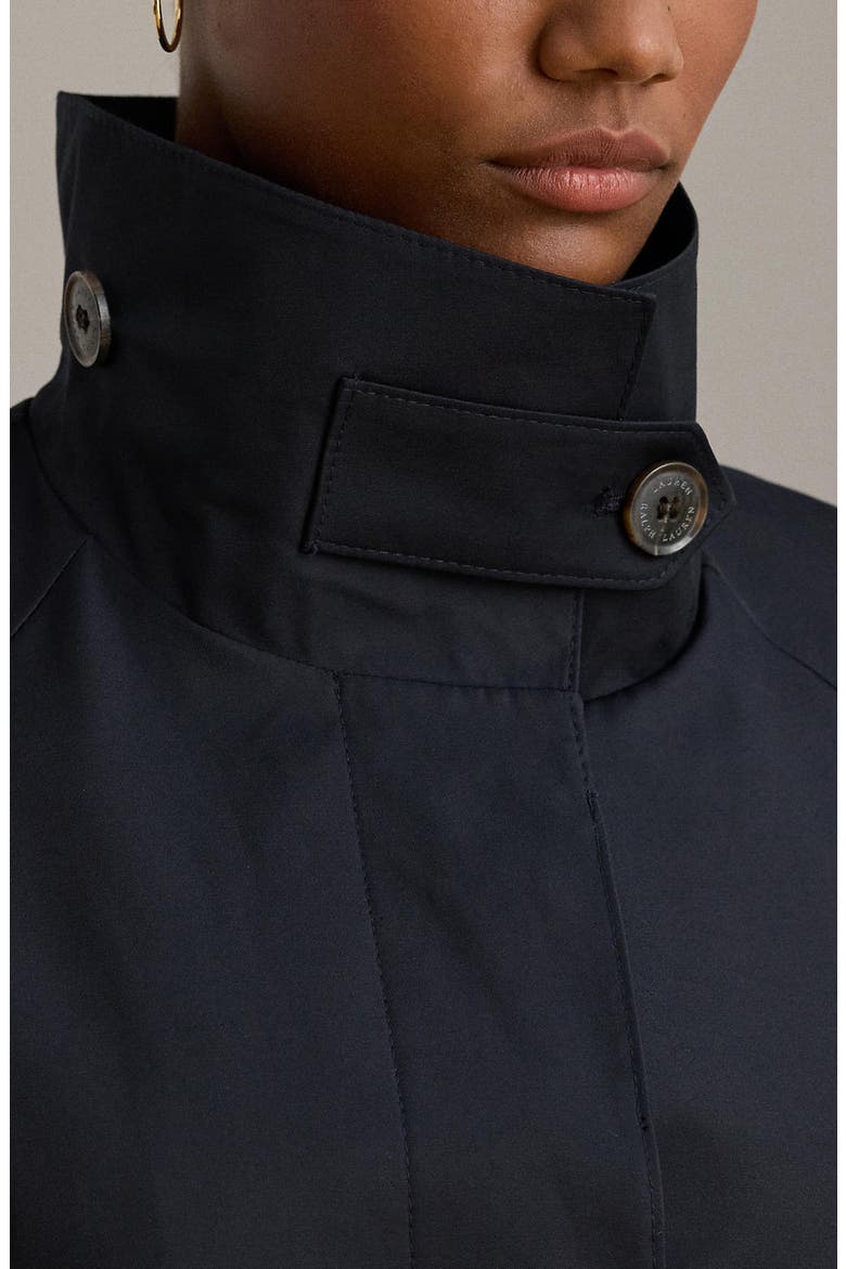 Stand Collar Trench Coat, Alternate, color, DARK NAVY