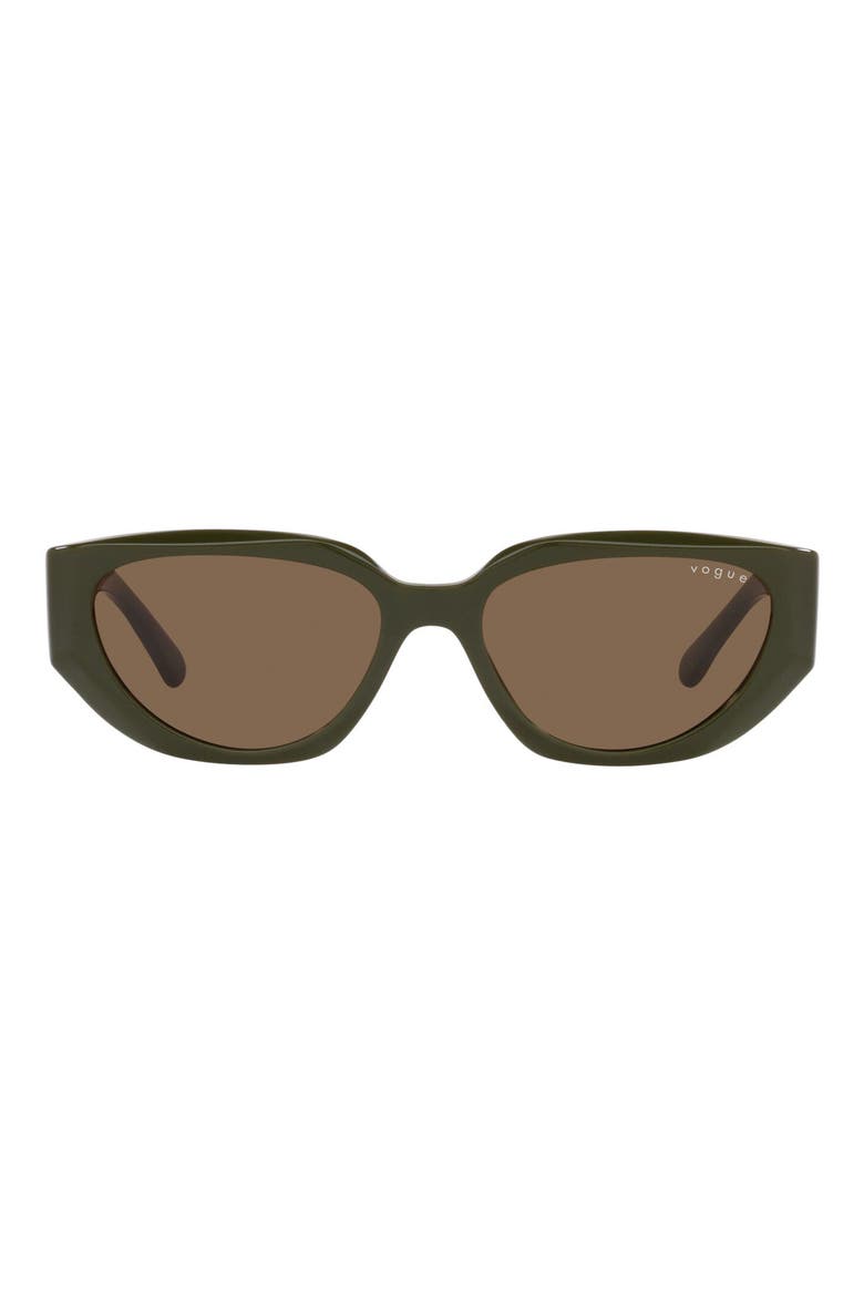 52mm Oval Sunglasses, Main, color, GREEN