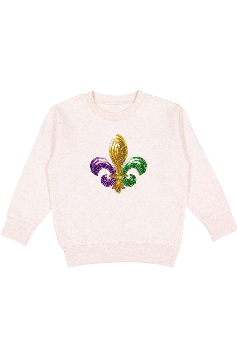 Sweet Wink Mardi Gras Fleur De Lis Patch Sweatshirt, Main, color,