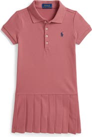 Polo Ralph Lauren Kids' Stretch Mesh Pleated Polo Dress