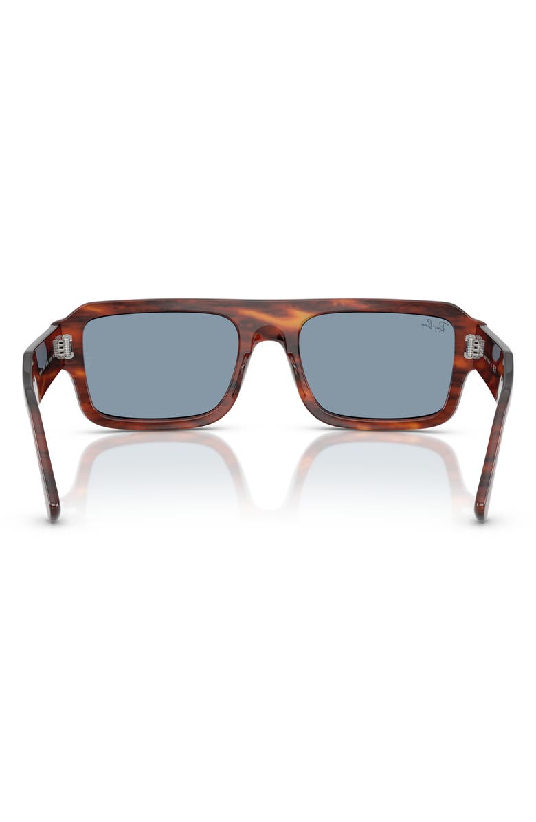 Ray-Ban 56mm Rectangular Sunglasses, Alternate, color, Striped Havana