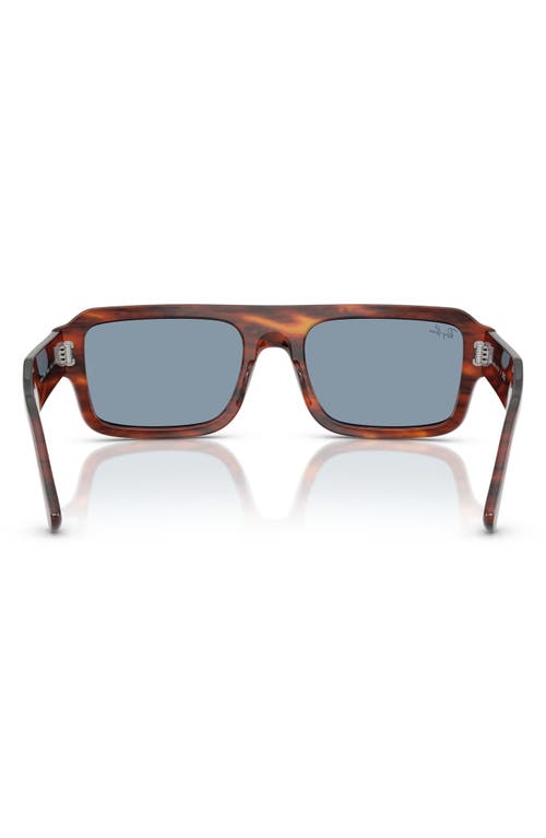 Ray Ban Ray-ban 56mm Rectangular Sunglasses In Striped Havana