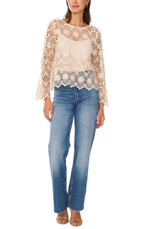 VINCE CAMUTO VINCE CAMUTO OPEN STITCH LACE TOP 