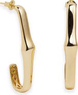 ARGENTO VIVO Bamboo J Hoop Earrings