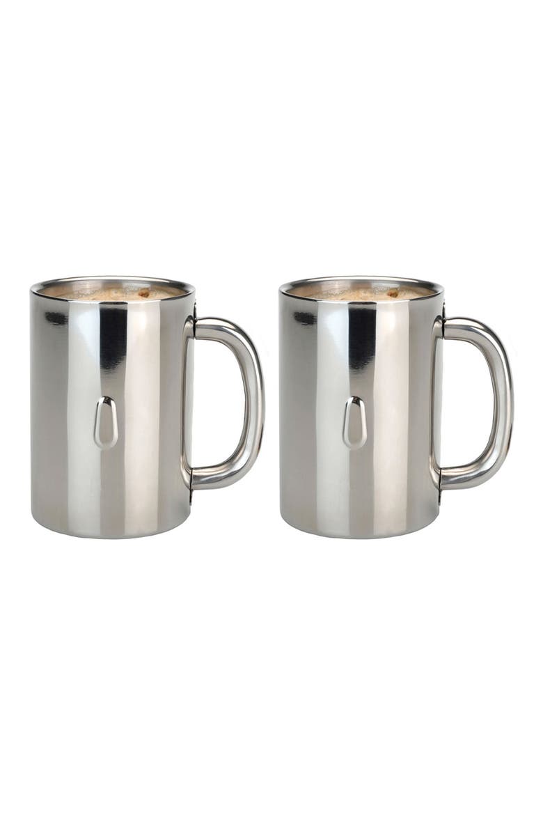 INTERNATIONAL Straight 2-Piece Stainless Steel Coffee Mug Set, Main, color, SILVER
