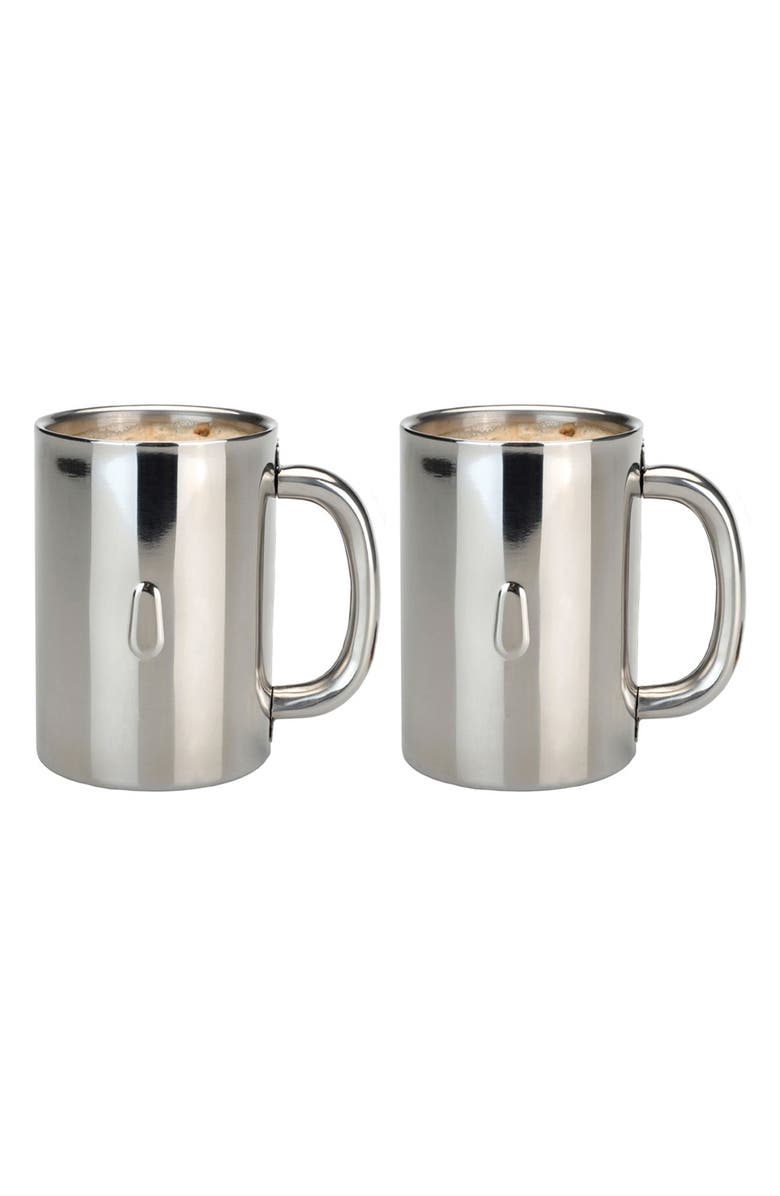 BergHOFF INTERNATIONAL Straight 2-Piece Stainless Steel Coffee Mug Set, Main, color, Silver