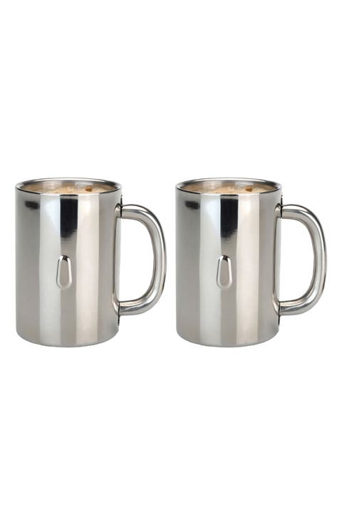 INTERNATIONAL Straight 2-Piece Stainless Steel Coffee Mug Set
