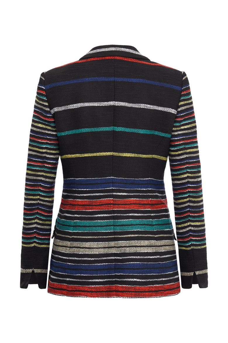 Striped Blazer With Printed Lining Degrade stripes - Design, Alternate, color, Black Multicolour