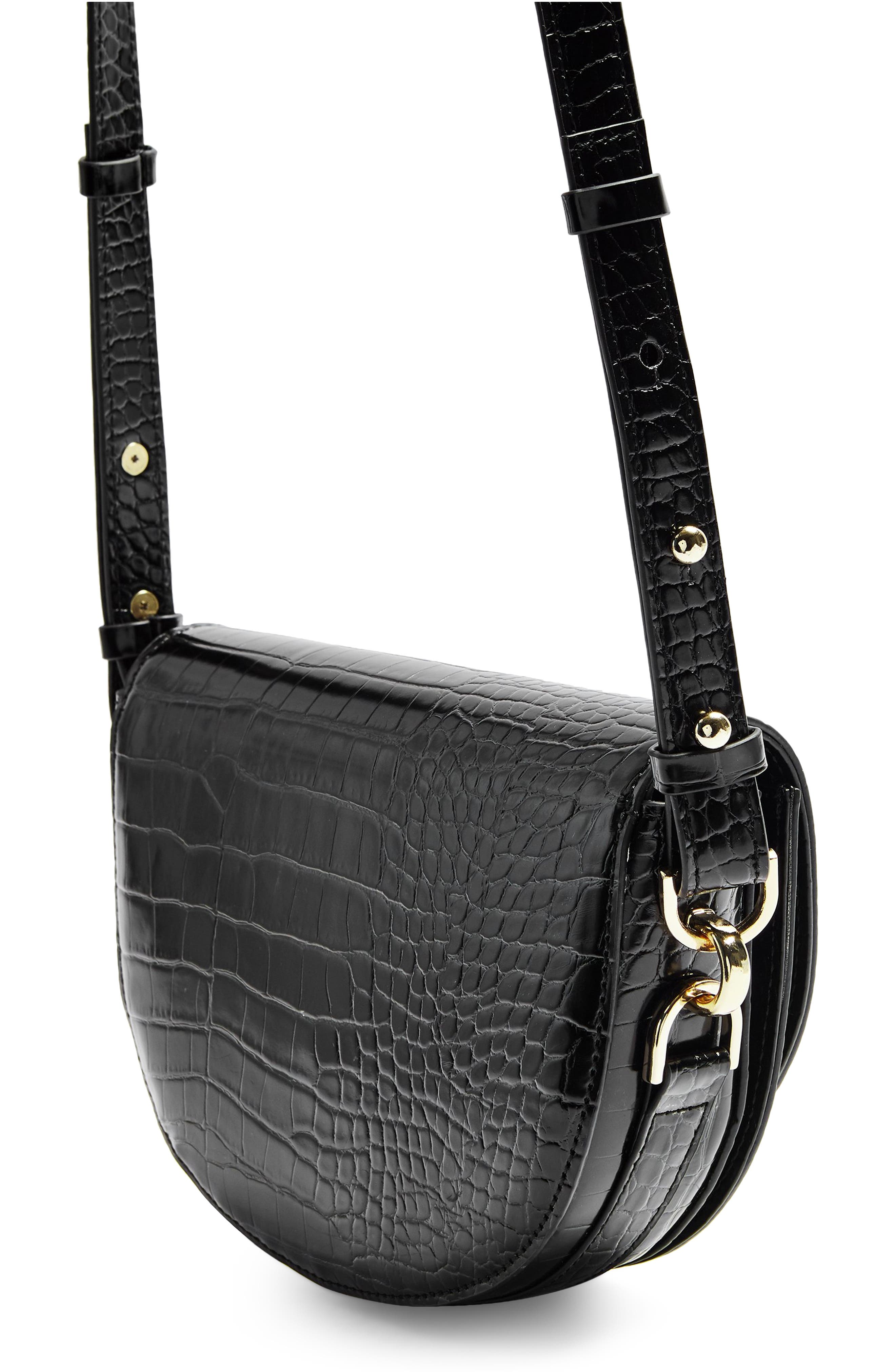 Topshop Coby Faux Leather Saddle Crossbody Bag, Alternate, color, 