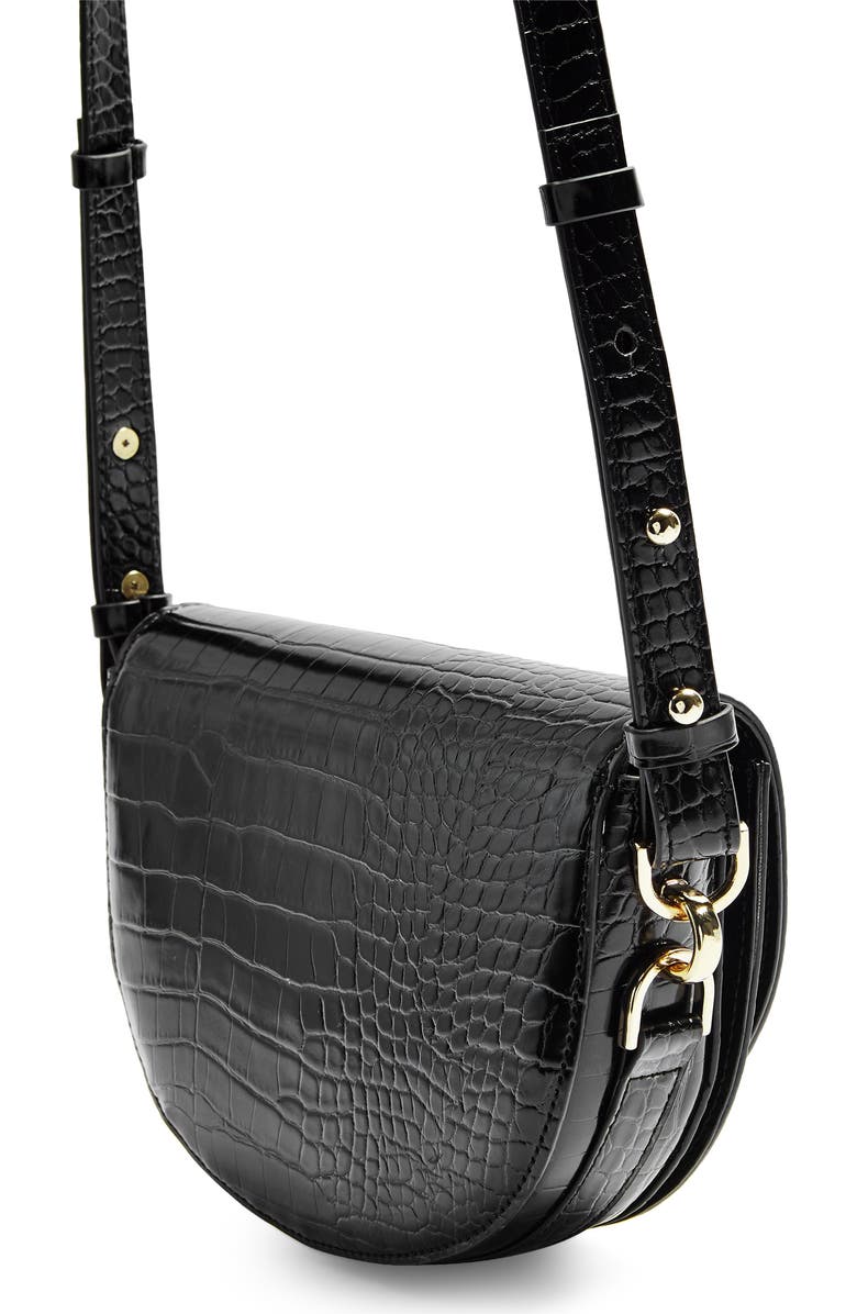 Topshop Coby Faux Leather Saddle Crossbody Bag, Alternate, color,