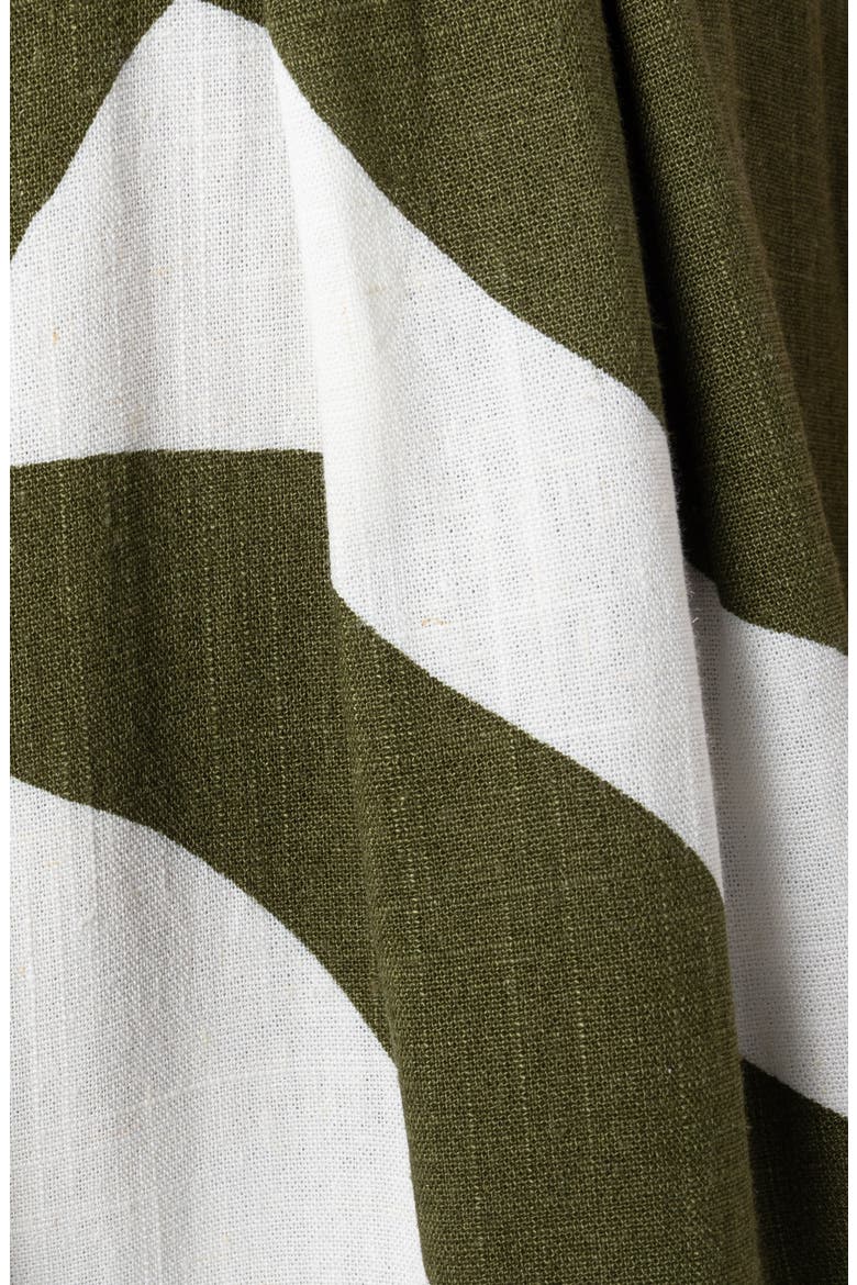 Matilda Print Puff Sleeve Cotton & Linen Romper, Alternate, color, OLIVE PALM