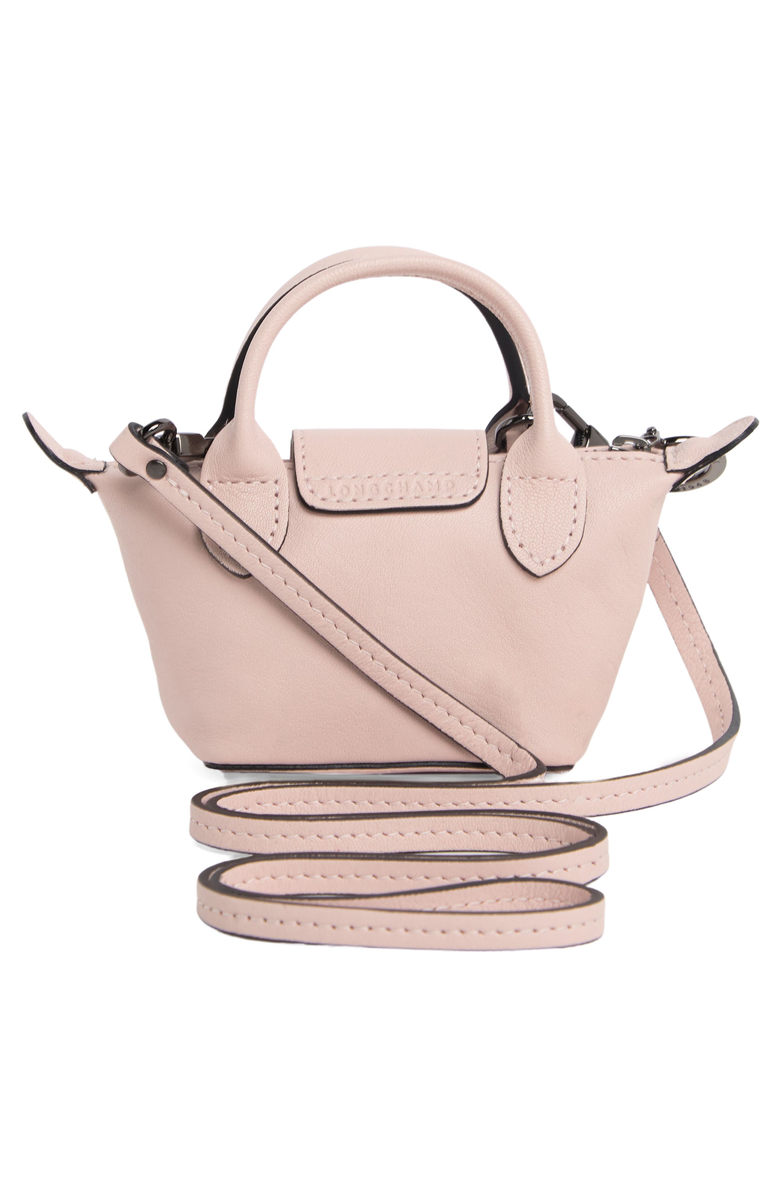 Longchamp Le Pliage Leather Top Handle Crossbody Bag, Alternate, color, 