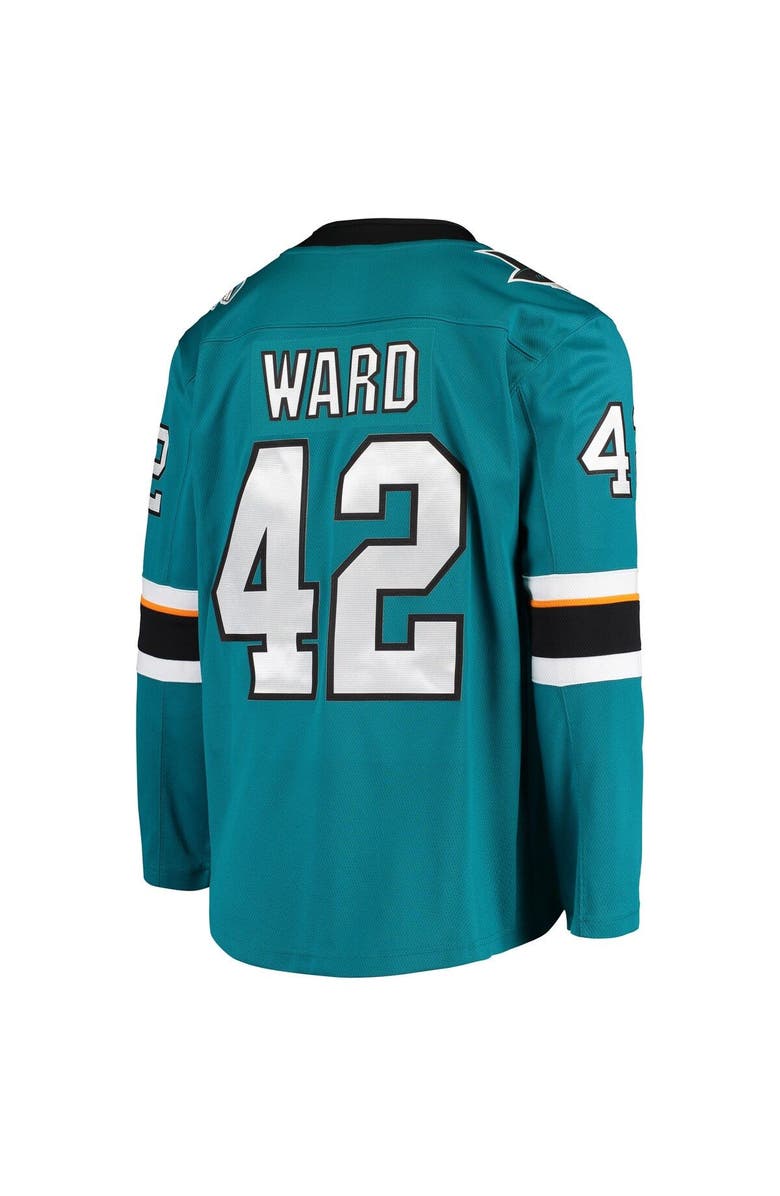 FANATICS Men's Fanatics Branded Joel Ward Teal San Jose Sharks Breakaway Home Player Jersey, Alternate, color, Teal