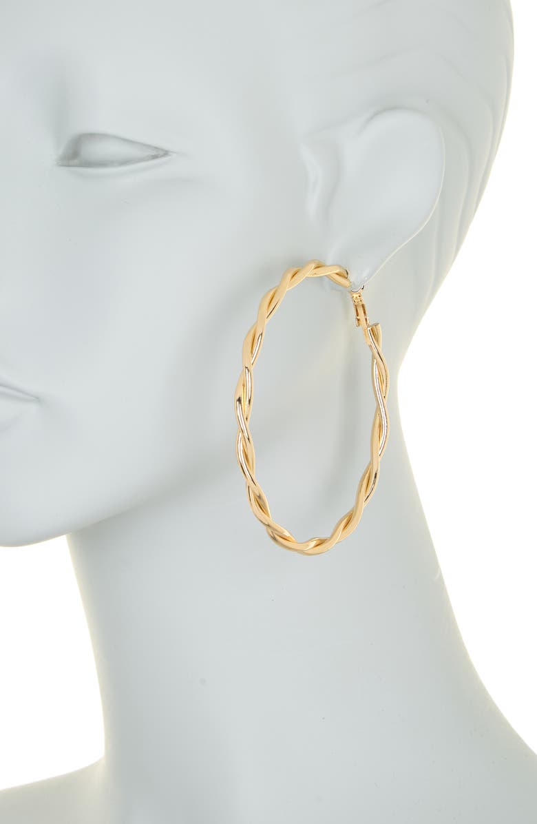 Tasha Twist Hoop Earrings, Alternate, color, Gold