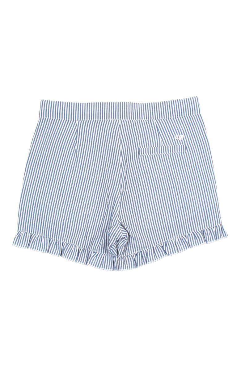 RuffleButts Girls Seersucker Ruffle Trim Woven Shorts, Alternate, color, Classic Blue Seersucker