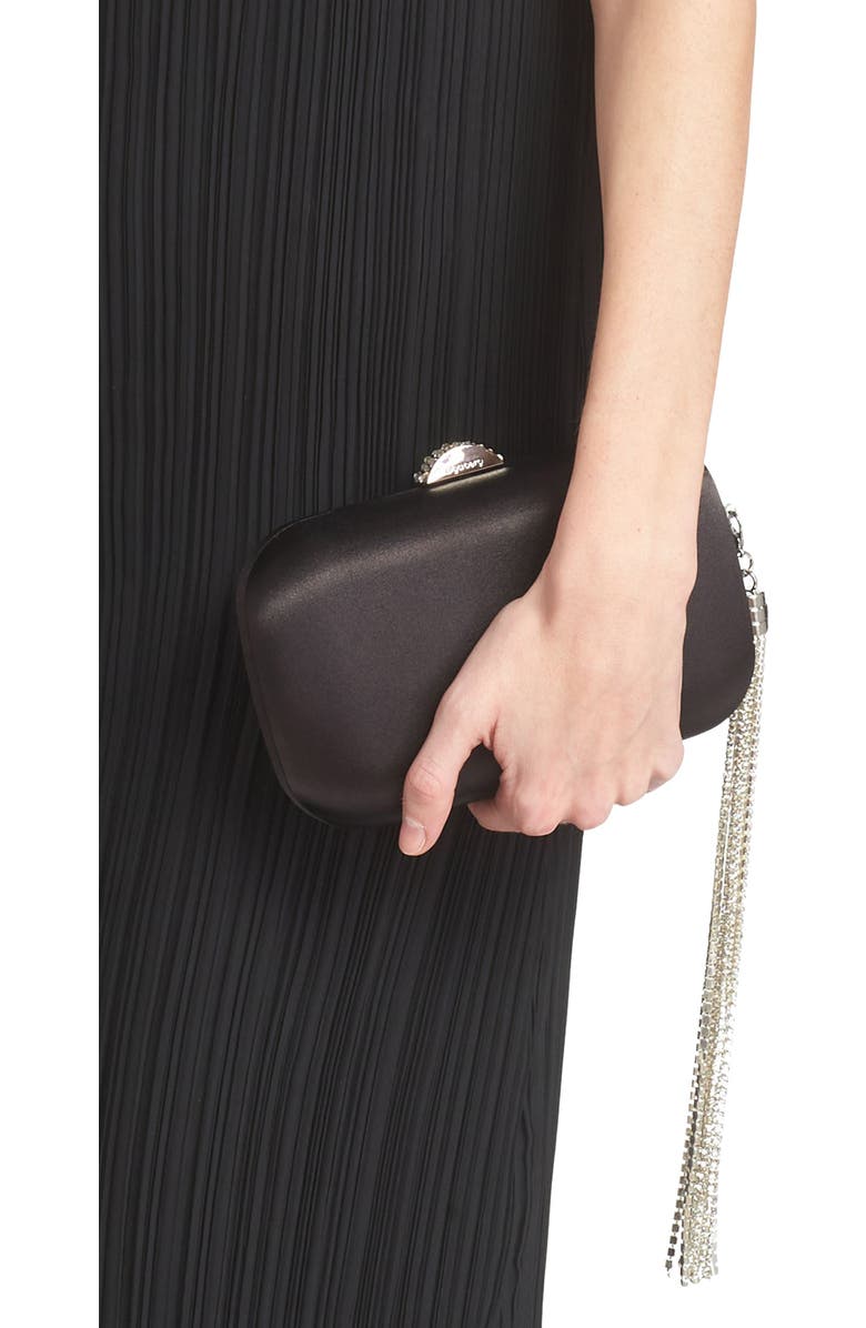 Olga Berg Ali Crystal Tassel Frame Clutch, Alternate, color,